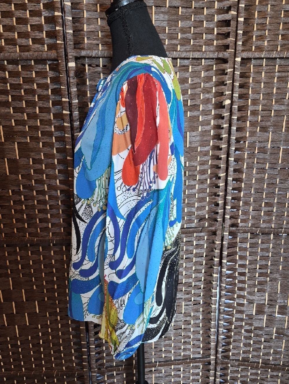 Kobi Halperin Printed Silk Scarf Top in Yellow & Black - Picture 4 of 8